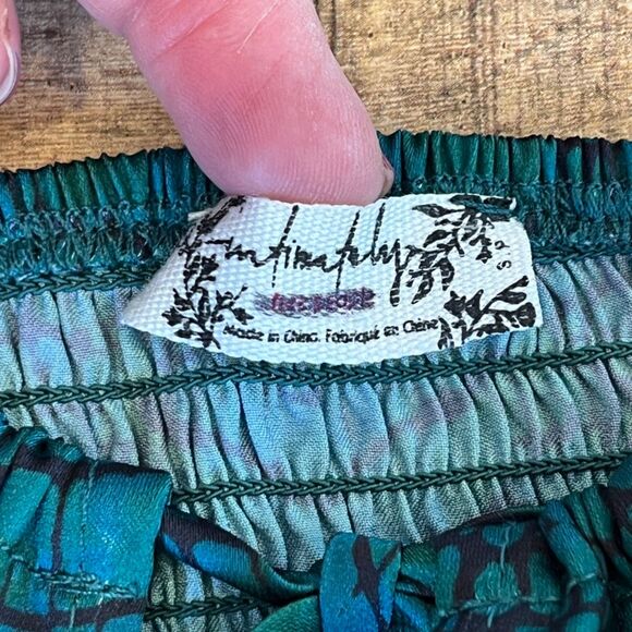 Free People Intimately Meant to Be Printed Green Satin Slip Dress Sm - Picture 10 of 10